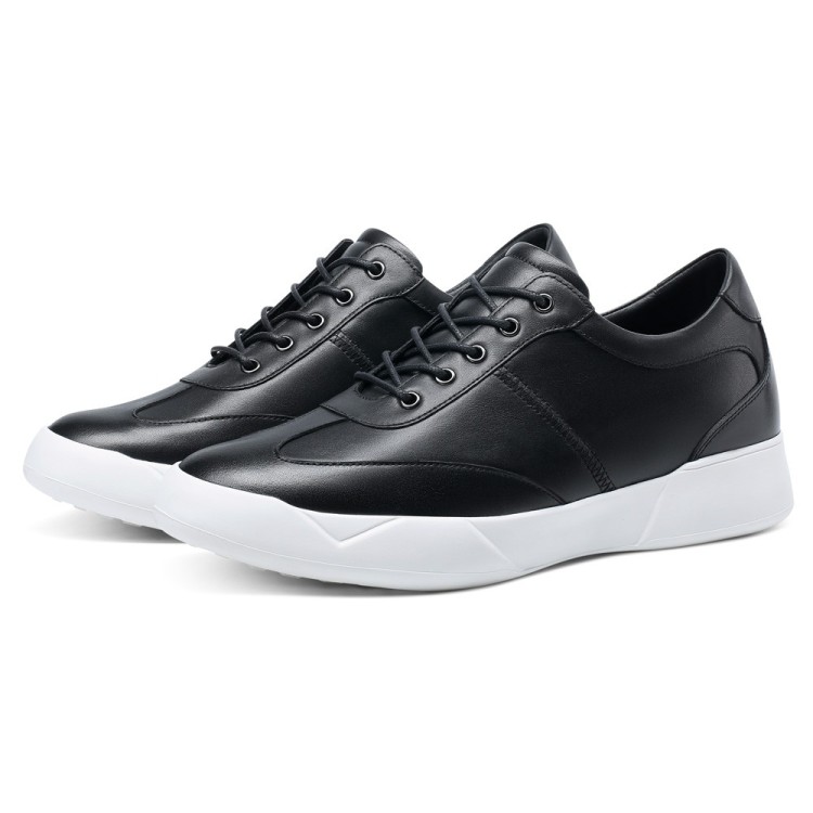 Goldmoral Men's Black Casual Height Increasing Sneakers 7 CM / 2.76 Inches